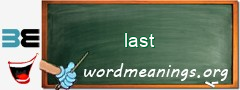 WordMeaning blackboard for last